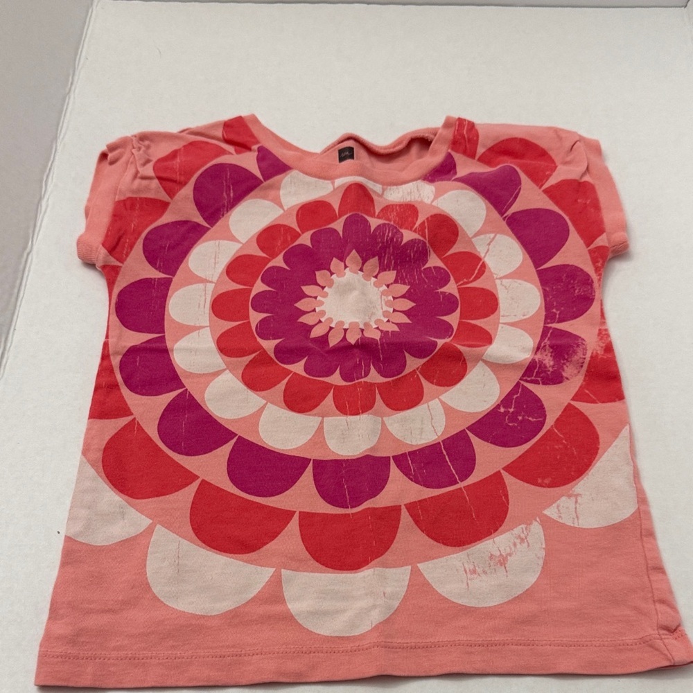 Tea Collection Pink & Purple Floral Mandala Short Sleeve Tee